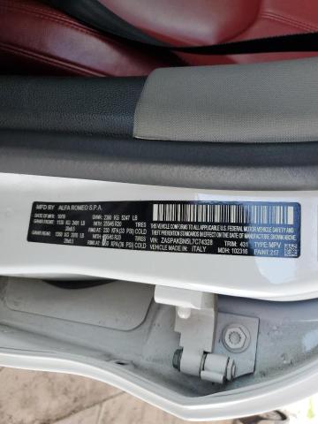ZASPAKBN5L7C74328 - 2020 ALFA ROMEO STELVIO TI WHITE photo 13
