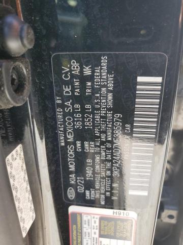 3KPA24AD7ME385979 - 2021 KIA RIO LX BLACK photo 12