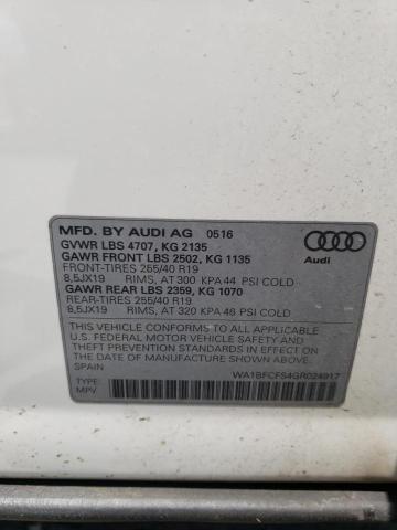 WA1BFCFS4GR024917 - 2016 AUDI Q3 PREMIUM PLUS WHITE photo 13