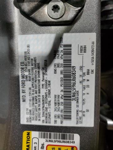 3LN6L5F96LR608349 - 2020 LINCOLN MKZ RESERVE ვერცხლისფერი ფოტო 12