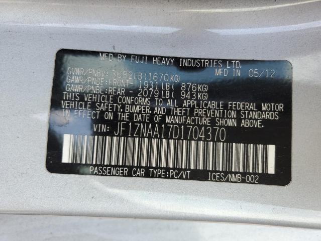 JF1ZNAA17D1704370 - 2013 TOYOTA SCION FR-S 银色 照片 13