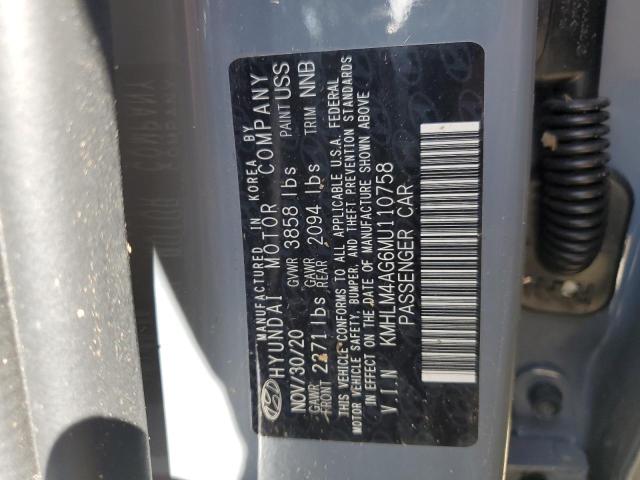 KMHLM4AG6MU110758 - 2021 HYUNDAI ELANTRA SEL GRAY photo 13