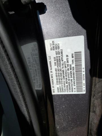 5FNRL5H94HB017959 - 2017 HONDA ODYSSEY TOURING GRAY photo 13