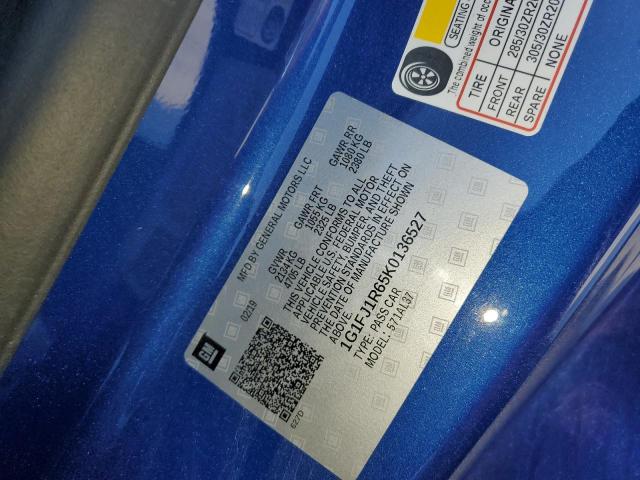 1G1FJ1R65K0136527 - 2019 CHEVROLET CAMARO ZL1 蓝色 照片 13