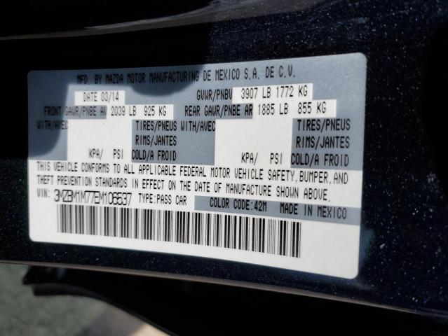 3MZBM1M77EM106537 - 2014 MAZDA 3 GRAND TOURING BLUE photo 13