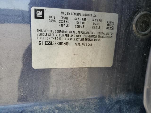 1G11C5SL3FF301800 - 2015 CHEVROLET MALIBU 1LT 蓝色 照片 12