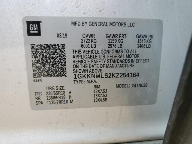 1GKKNMLS2KZ254164 - 2019 GMC ACADIA SLT-1 SILVER photo 13