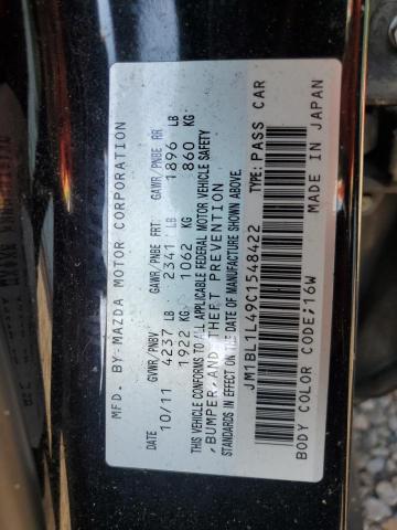 JM1BL1L49C1548422 - 2012 MAZDA SPEED 3 BLACK photo 12