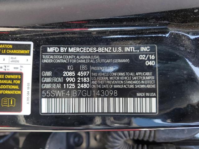 55SWF4JB7GU143098 - 2016 MERCEDES-BENZ C 300 BLACK photo 12