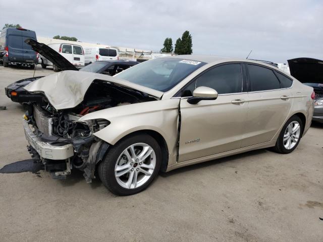 3FA6P0LU8JR277653 - 2018 FORD FUSION SE HYBRID GOLD photo 1