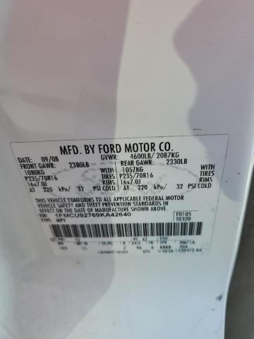 1FMCU92769KA42640 - 2009 FORD ESCAPE XLS WHITE photo 13