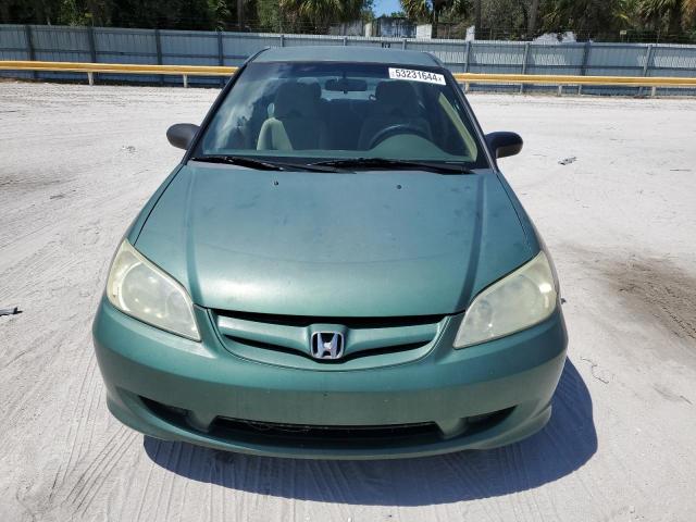 2HGES16524H546603 - 2004 HONDA CIVIC LX GREEN photo 5