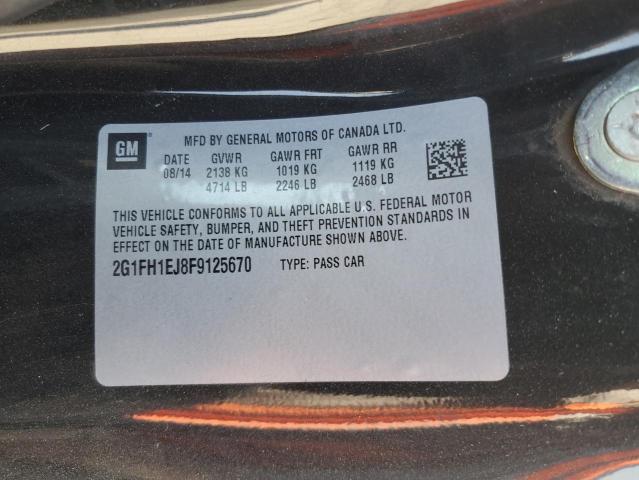 2G1FH1EJ8F9125670 - 2015 CHEVROLET CAMARO SS BLACK photo 12