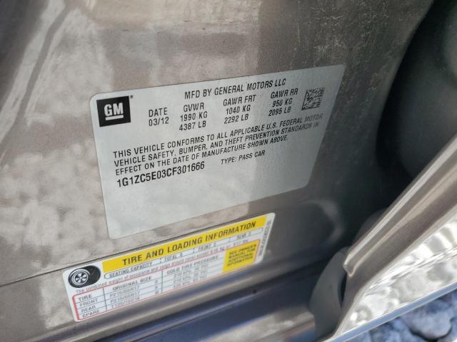 1G1ZC5E03CF301666 - 2012 CHEVROLET MALIBU 1LT TAN photo 13
