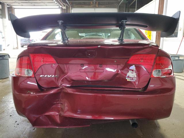 1HGFA16518L082459 - 2008 HONDA CIVIC LX MAROON photo 6