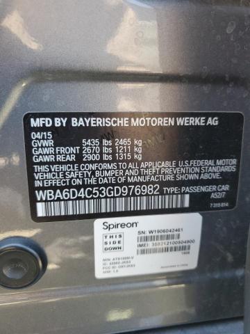 WBA6D4C53GD976982 - 2016 BMW 650 I GRAN COUPE GRAY photo 12