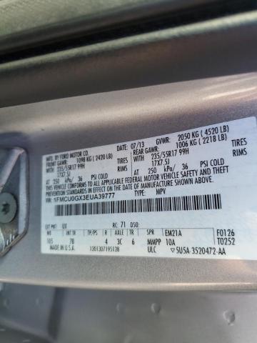 1FMCU0GX3EUA39777 - 2014 FORD ESCAPE SE SILVER photo 10