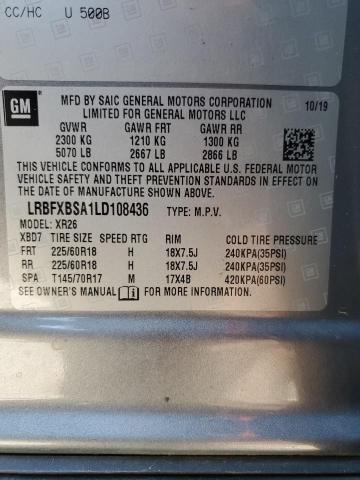 LRBFXBSA1LD108436 - 2020 BUICK ENVISION PREFERRED GRAY photo 13