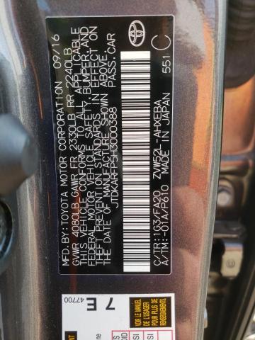 JTDKARFP5H3000388 - 2017 TOYOTA PRIUS PRIM 灰色 照片 12