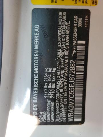 WBA3V7C55EJ872882 - 2014 BMW 428 I SULEV WHITE photo 13