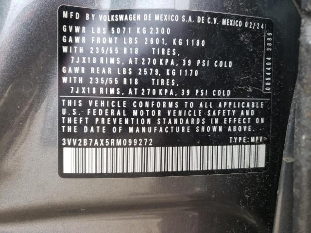 3VV2B7AX5RM099272 - 2024 VOLKSWAGEN TIGUAN SE Մոխրագույն լուսանկար 13