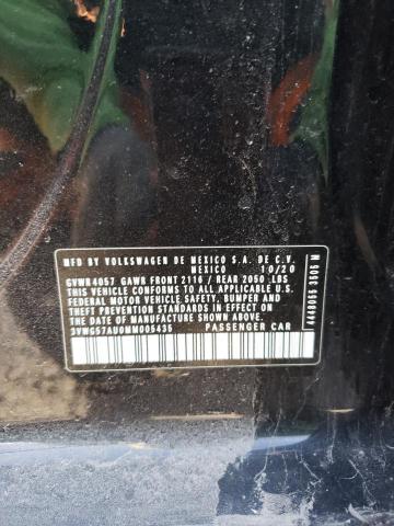3VWG57AU0MM005435 - 2021 VOLKSWAGEN GOLF BLACK photo 12