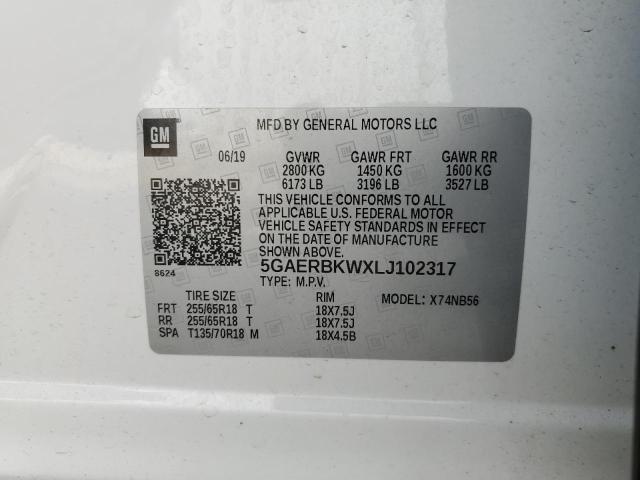 5GAERBKWXLJ102317 - 2020 BUICK ENCLAVE ESSENCE 白色 照片 13