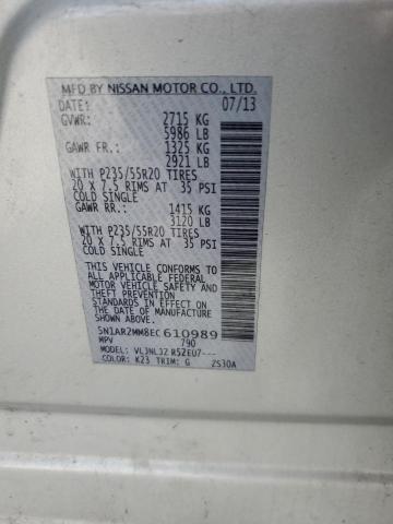 5N1AR2MM8EC610989 - 2014 NISSAN PATHFINDER S SILVER photo 13