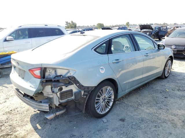 3FA6P0LU3ER257042 - 2014 FORD FUSION SE HYBRID BLUE photo 3