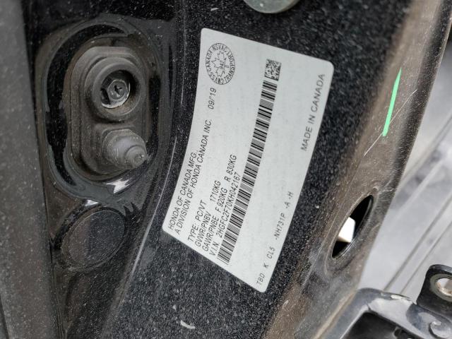 2HGFC2F70KH042167 - 2019 HONDA CIVIC EX Սև լուսանկար 12