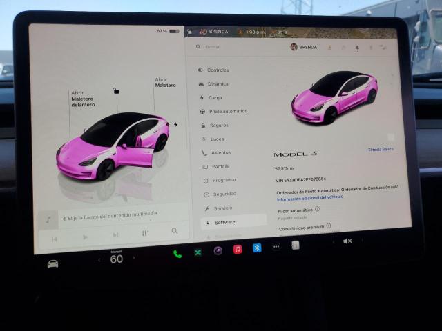 5YJ3E1EA2PF678864 - 2023 TESLA MODEL 3 Білий фото 9