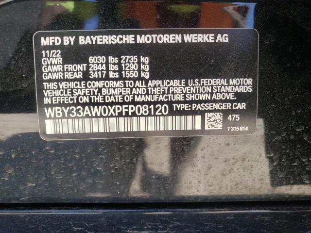 WBY33AW0XPFP08120 - 2023 BMW I4 M50 BLACK photo 12