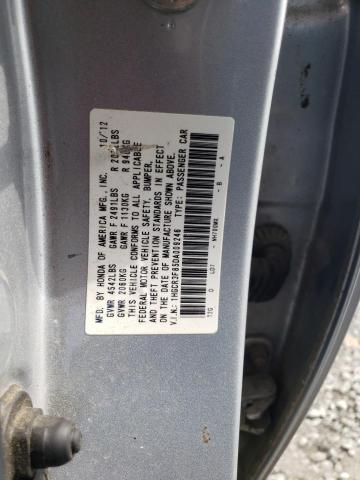 1HGCR3F85DA009246 - 2013 HONDA ACCORD EXL SILVER photo 12