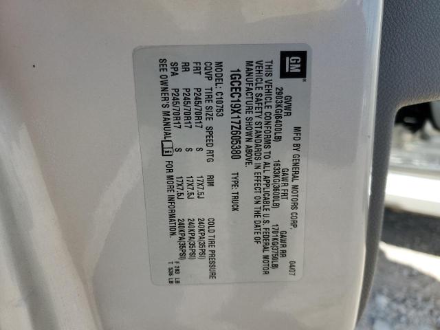 1GCEC19X17Z605380 - 2007 CHEVROLET SILVERADO C1500 CLASSIC Gümüş foto 12