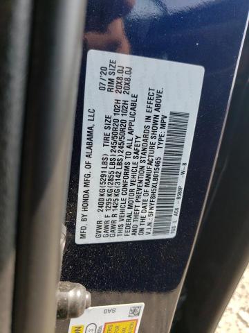 5FNYF8H5XLB015465 - 2020 HONDA PASSPORT EXL ლურჯი ფოტო 14