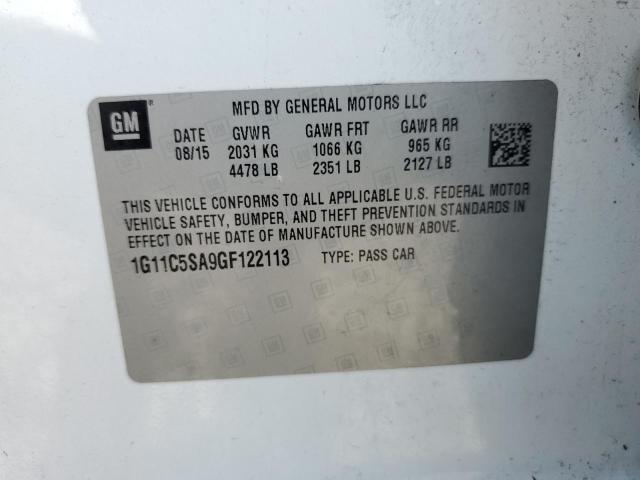 1G11C5SA9GF122113 - 2016 CHEVROLET MALIBU LIM LT 白色 照片 12