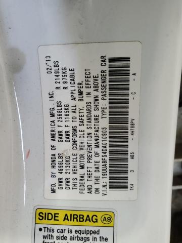 19UUA8F54DA010905 - 2013 ACURA TL TECH WHITE photo 12