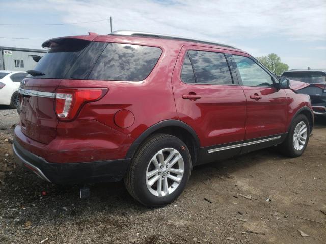 1FM5K7D89HGA56445 - 2017 FORD EXPLORER XLT RED photo 3