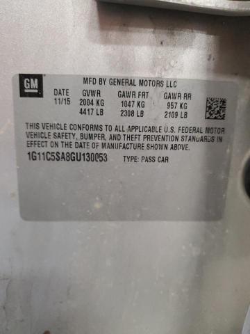 1G11C5SA8GU130053 - 2016 CHEVROLET MALIBU LIM LT SILVER photo 13