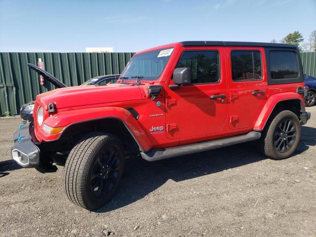 1C4JJXP69NW275522 - 2022 JEEP WRANGLER U SAHARA 4XE RED photo 1