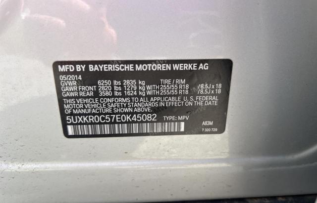 5UXKR0C57E0K45082 - 2014 BMW X5 XDRIVE35I SILVER photo 10