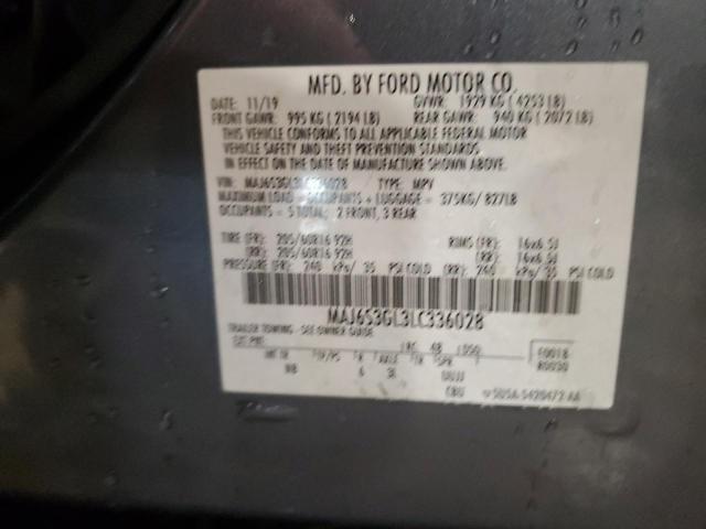 MAJ6S3GL3LC336028 - 2020 FORD ECOSPORT SE 蓝色 照片 14