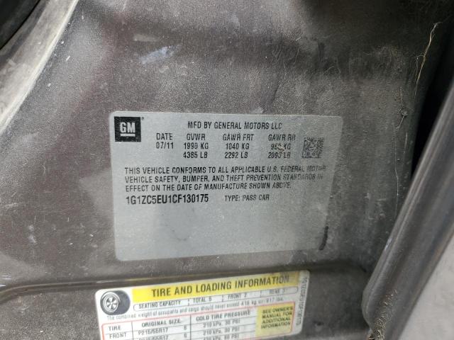 1G1ZC5EU1CF130175 - 2012 CHEVROLET MALIBU 1LT GRAY photo 12