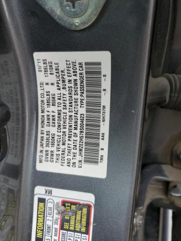 JHMZE2H57BS004623 - 2011 HONDA INSIGHT LX GRAY photo 12