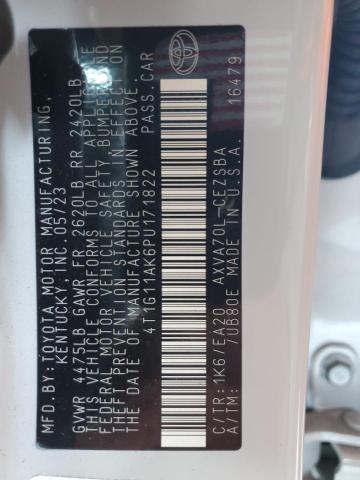 4T1G11AK6PU171822 - 2023 TOYOTA CAMRY SE NIGHT SHADE WHITE photo 13