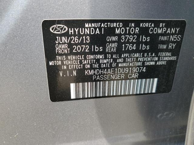 KMHDH4AE1DU919074 - 2013 HYUNDAI ELANTRA GLS SILVER photo 12