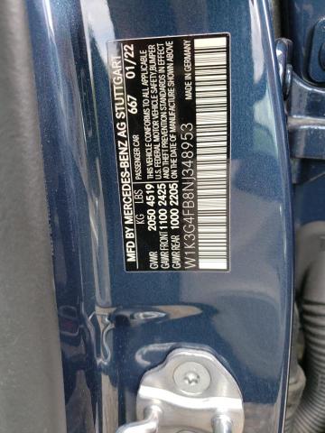 W1K3G4FB8NJ348953 - 2022 MERCEDES-BENZ A 220 4MATIC BLUE photo 12