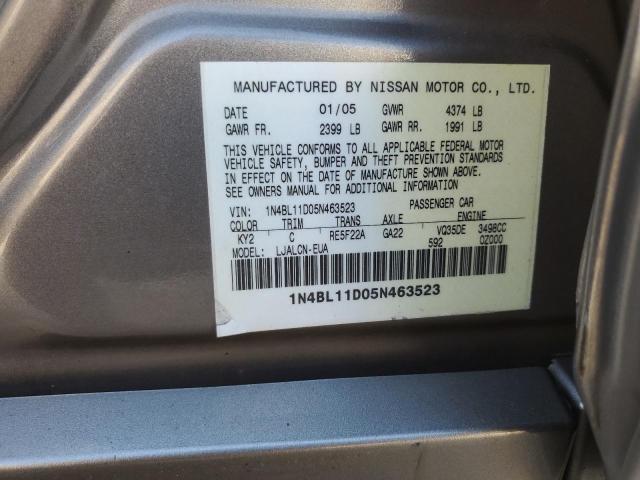 1N4BL11D05N463523 - 2005 NISSAN ALTIMA SE BEIGE photo 12