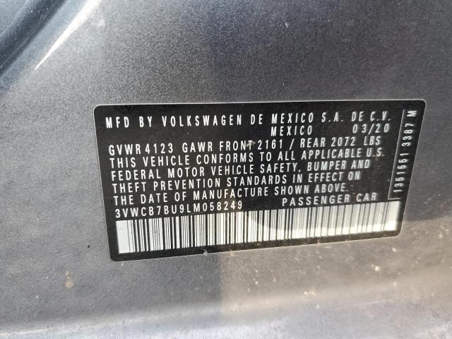 3VWCB7BU9LM058249 - 2020 VOLKSWAGEN JETTA S CHARCOAL photo 10