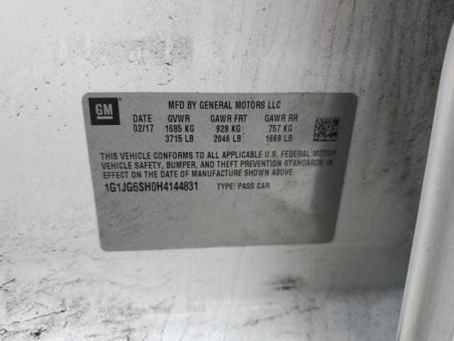 1G1JG6SH0H4144831 - 2017 CHEVROLET SONIC WHITE photo 12